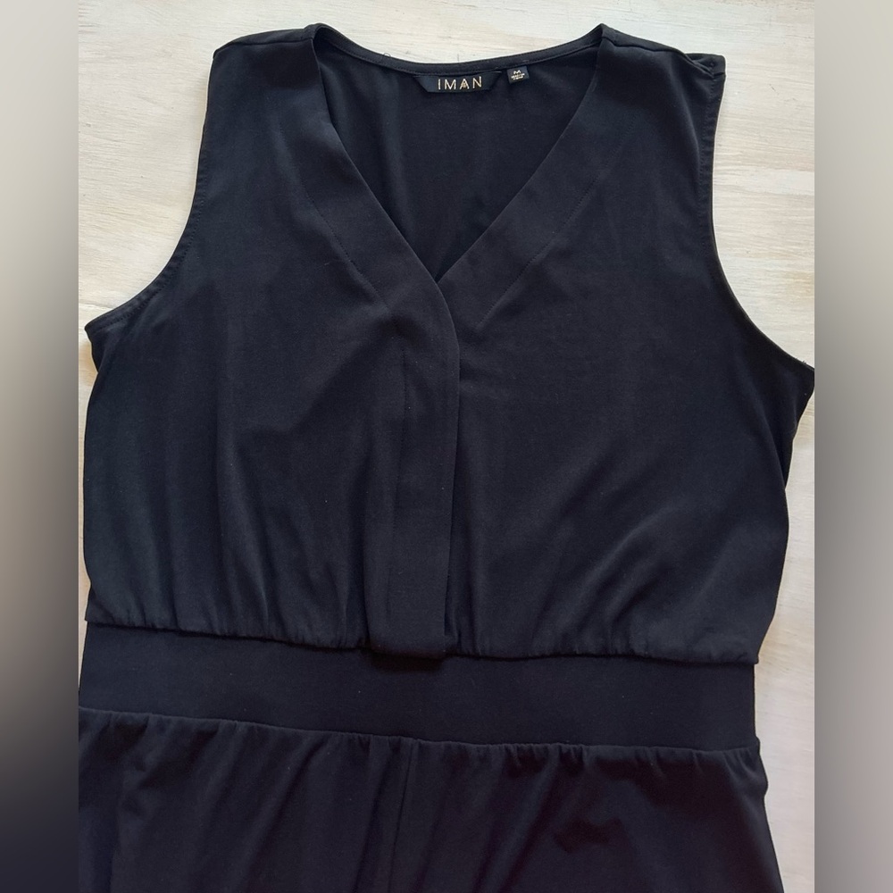 Iman Black jumpsuit, button top, women’s size medium. Excellent condition. - Picture 4 of 12